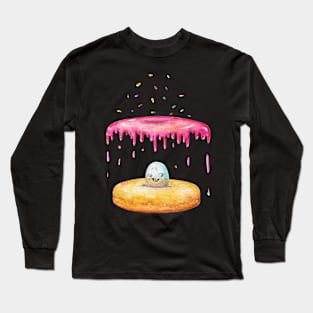 DIVISION cute watercolor donut design by shoosh Long Sleeve T-Shirt